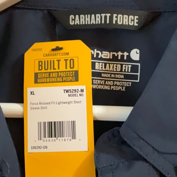 CARHARTT FORCE® RELAXED FIT LIGHTWEIGHT SHORT-SLEEVE SHIRT navy - Picture 3 of 7